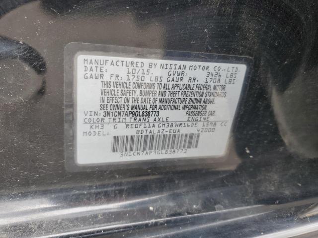 2016 Nissan Versa S VIN: 3N1CN7AP9GL838773 Lot: 57448634