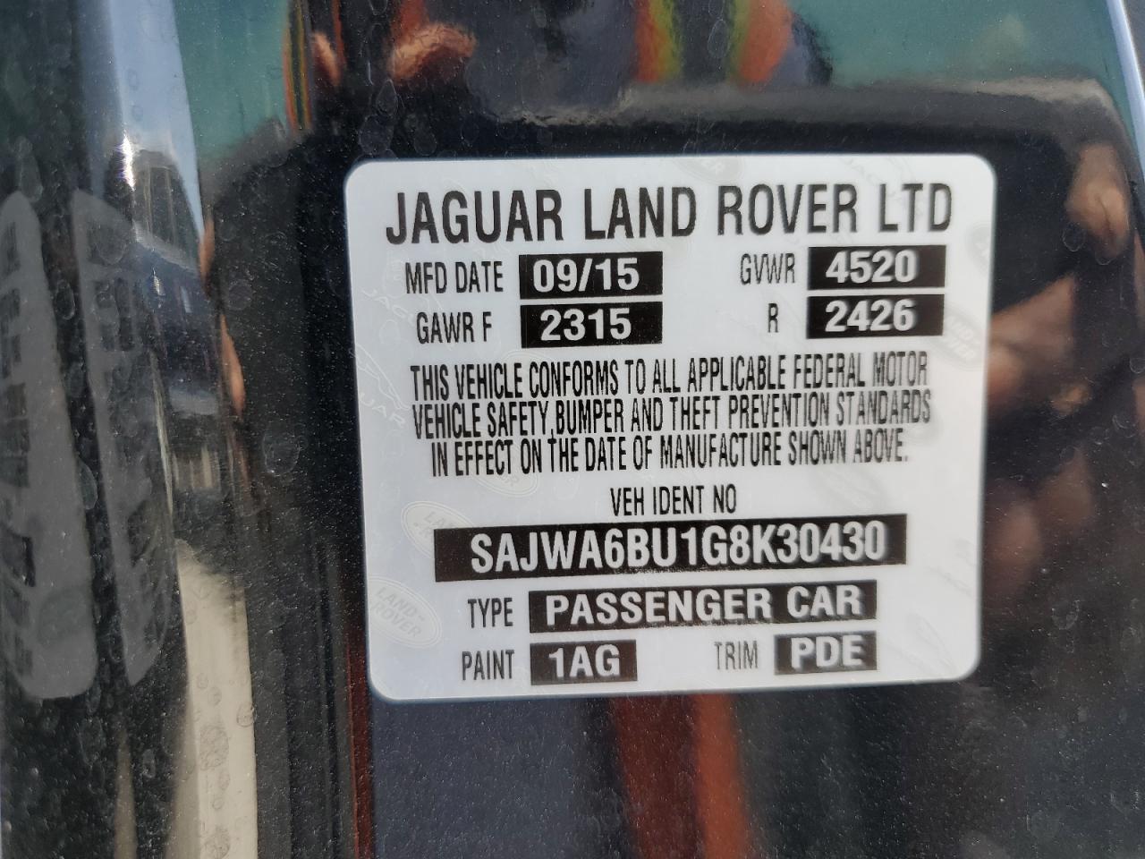 SAJWA6BU1G8K30430 2016 Jaguar F-Type S