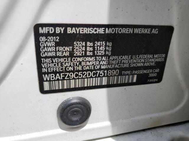 VIN WBAFZ9C52DC751890 2013 BMW 5 Series, 535 I Hybrid no.12