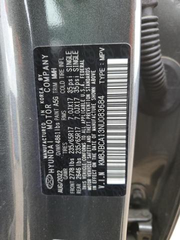 2022 Hyundai Tucson Blue VIN: KM8JBCA13NU083684 Lot: 58461264