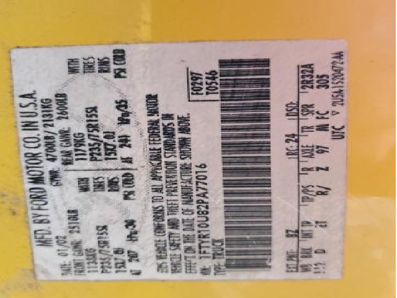 1FTYR10U82PA77016 2002 Ford Ranger