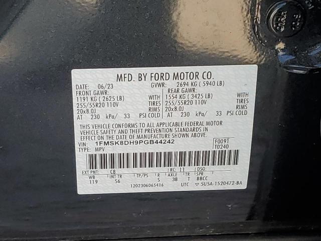 2023 Ford Explorer Xlt VIN: 1FMSK8DH9PGB44242 Lot: 58142744