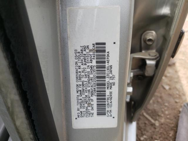 2003 Toyota Corolla Ce VIN: JTDBR32E232013575 Lot: 56933514