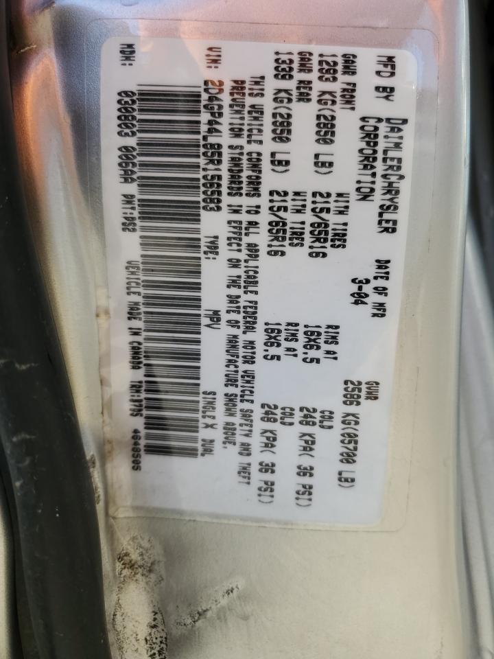 2D4GP44L85R156583 2005 Dodge Grand Caravan Sxt