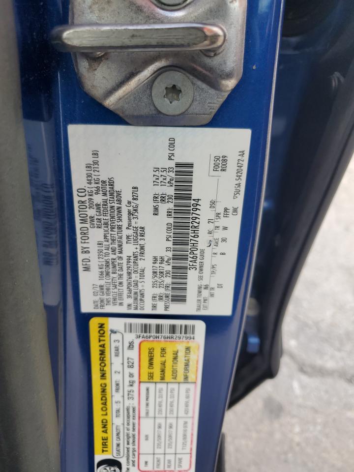 3FA6P0H76HR297994 2017 Ford Fusion Se