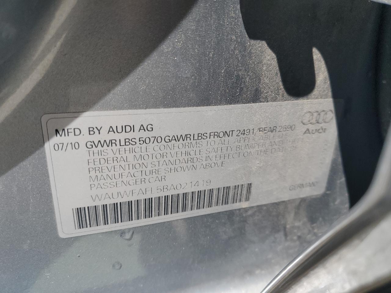 WAUWFAFL5BA021419 2011 Audi A4 Premium Plus