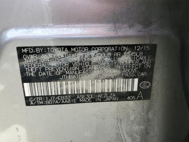 2016 Lexus Is 200T VIN: JTHBA1D20G5017996 Lot: 57090344