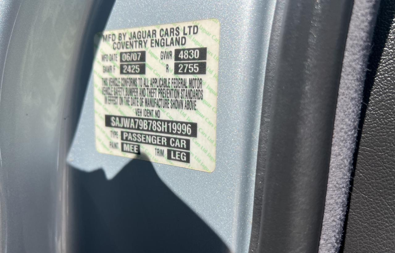 SAJWA79B78SH19996 2008 Jaguar Xj8 L