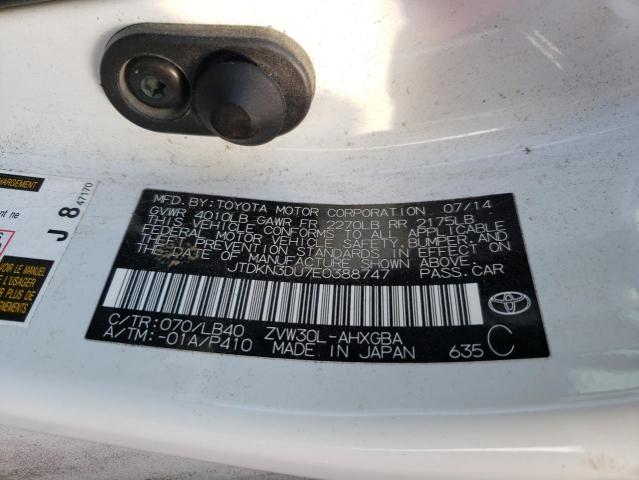 2014 Toyota Prius VIN: JTDKN3DU7E0388747 Lot: 57407074