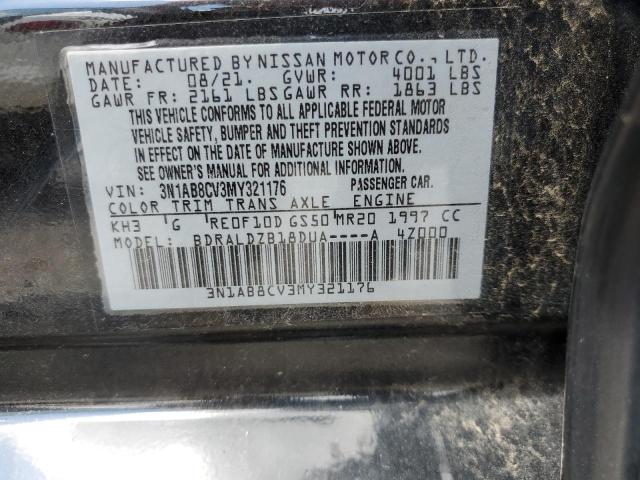 2021 Nissan Sentra Sv VIN: 3N1AB8CV3MY321176 Lot: 58779574