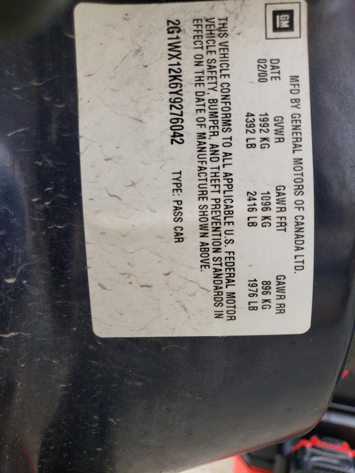 2G1WX12K6Y9276042 2000 Chevrolet Monte Carlo Ss