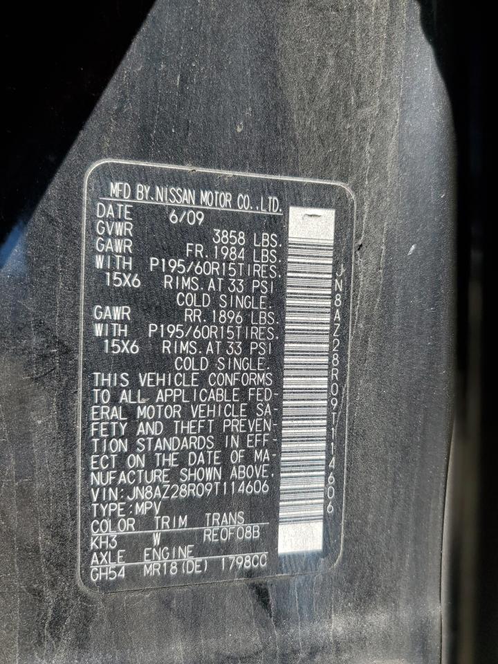 JN8AZ28R09T114606 2009 Nissan Cube Base