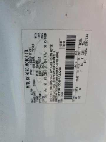 2009 Ford Ranger VIN: 1FTYR10D49PA33265 Lot: 57562804