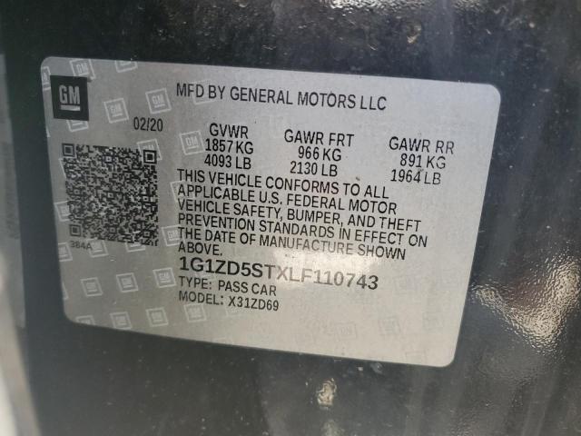 2020 Chevrolet Malibu Lt VIN: 1G1ZD5STXLF110743 Lot: 61300374