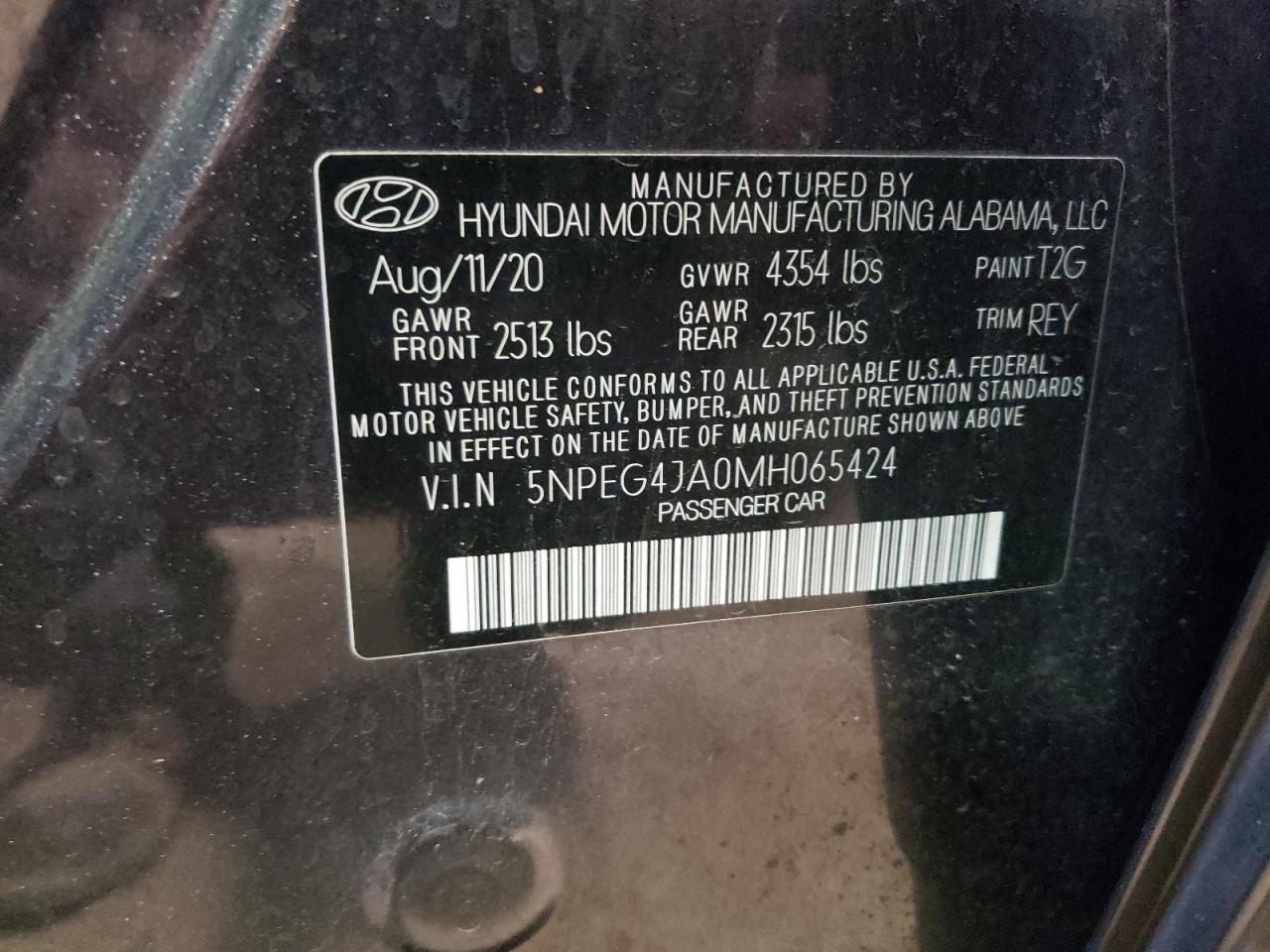 5NPEG4JA0MH065424 2021 Hyundai Sonata Se