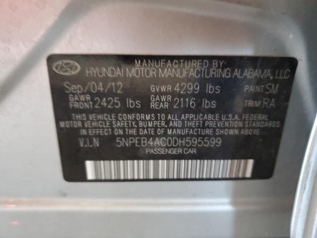 2013 Hyundai Sonata Gls VIN: 5NPEB4AC0DH595599 Lot: 60759064