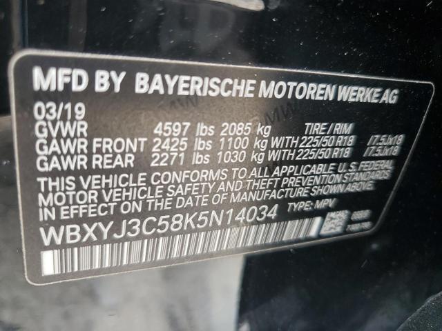 VIN WBXYJ3C58K5N14034 2019 BMW X2, Sdrive28I no.13