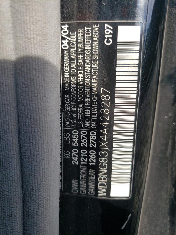 WDBNG83JX4A428287 2004 Mercedes-Benz S 430 4Matic