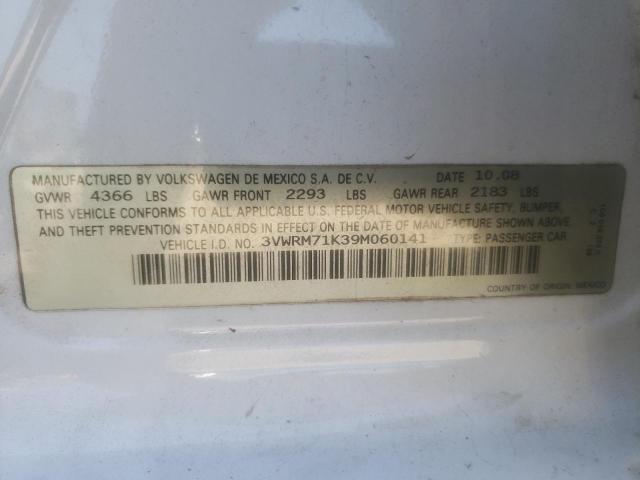 2009 Volkswagen Jetta Se VIN: 3VWRM71K39M060141 Lot: 59418854