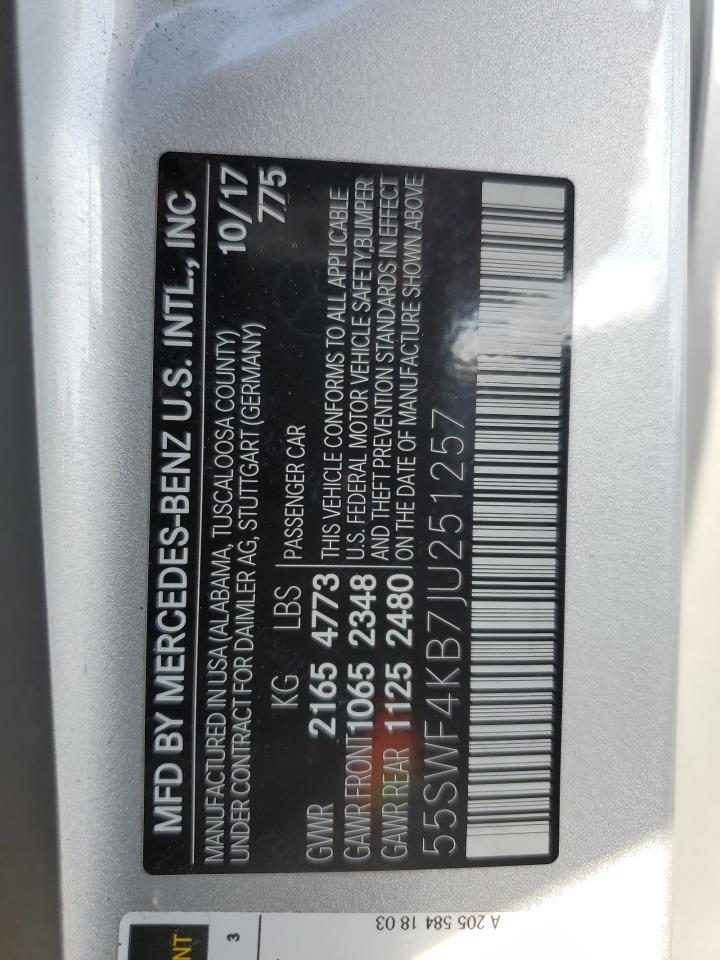 55SWF4KB7JU251257 2018 Mercedes-Benz C 300 4Matic