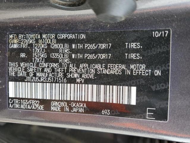 2018 Toyota 4Runner Sr5 VIN: JTEZU5JR2J5171516 Lot: 57224314