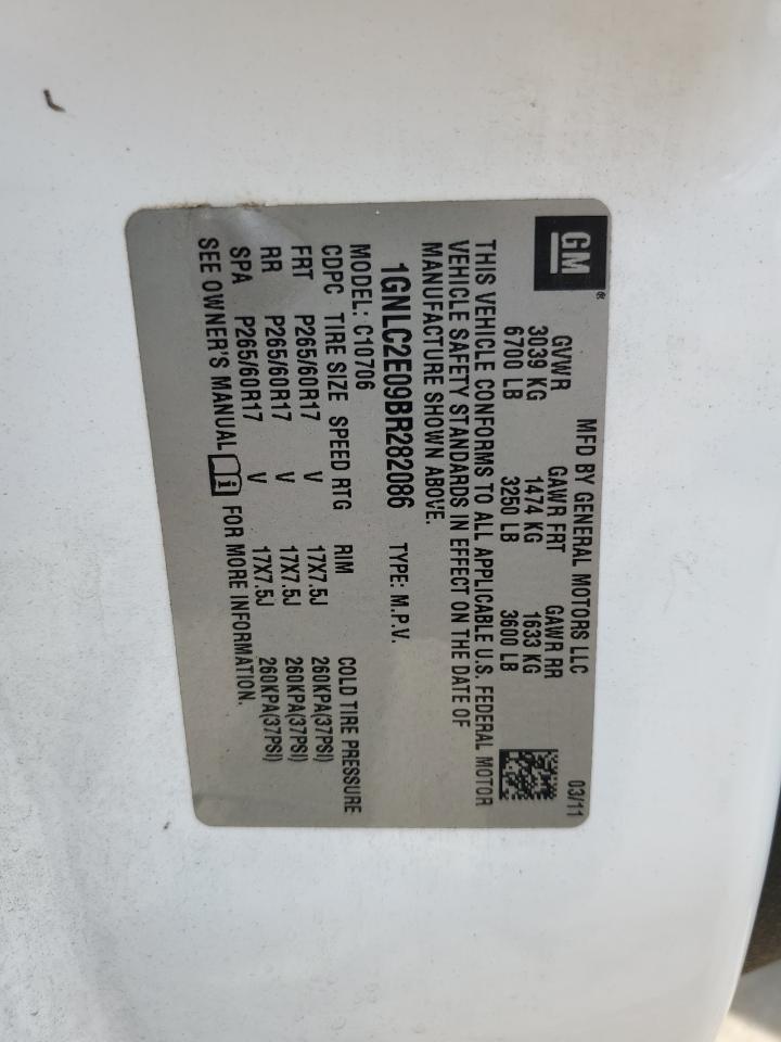 1GNLC2E09BR282086 2011 Chevrolet Tahoe Police