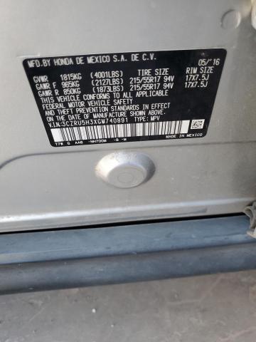 2016 Honda Hr-V Lx VIN: 3CZRU5H3XGM740891 Lot: 59592564