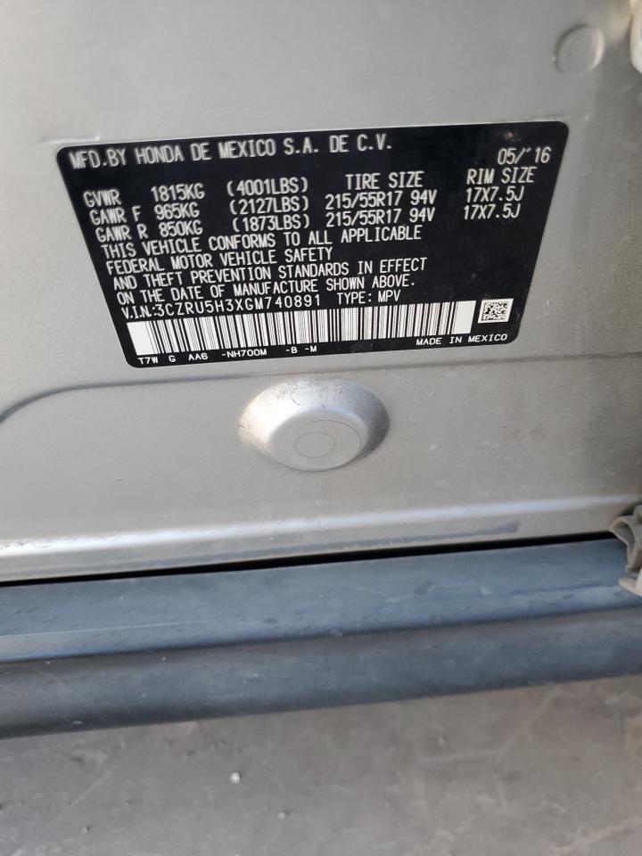 3CZRU5H3XGM740891 2016 Honda Hr-V Lx