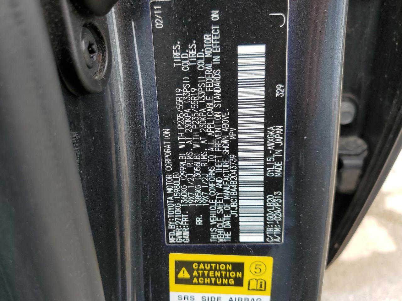 JTJBC1BA4B2043739 2011 Lexus Rx 450