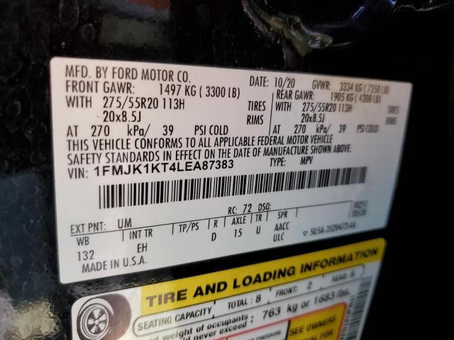 2020 Ford Expedition Max Limited VIN: 1FMJK1KT4LEA87383 Lot: 57966744