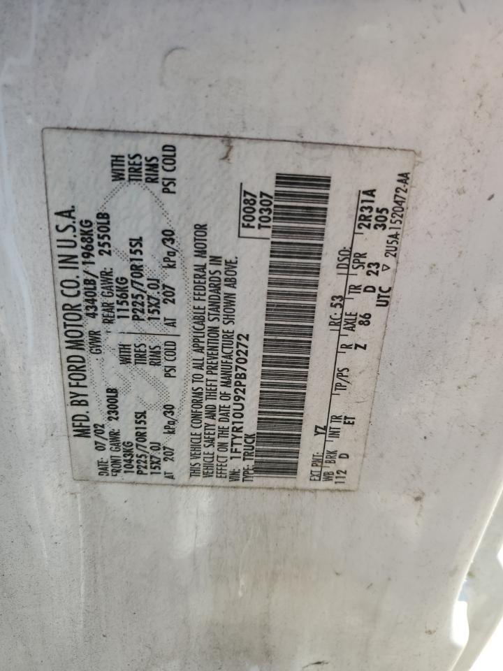 1FTYR10U92PB70272 2002 Ford Ranger