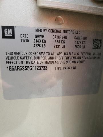 2016 Cadillac Cts Luxury Collection VIN: 1G6AR5SS5G0123733 Lot: 59502054