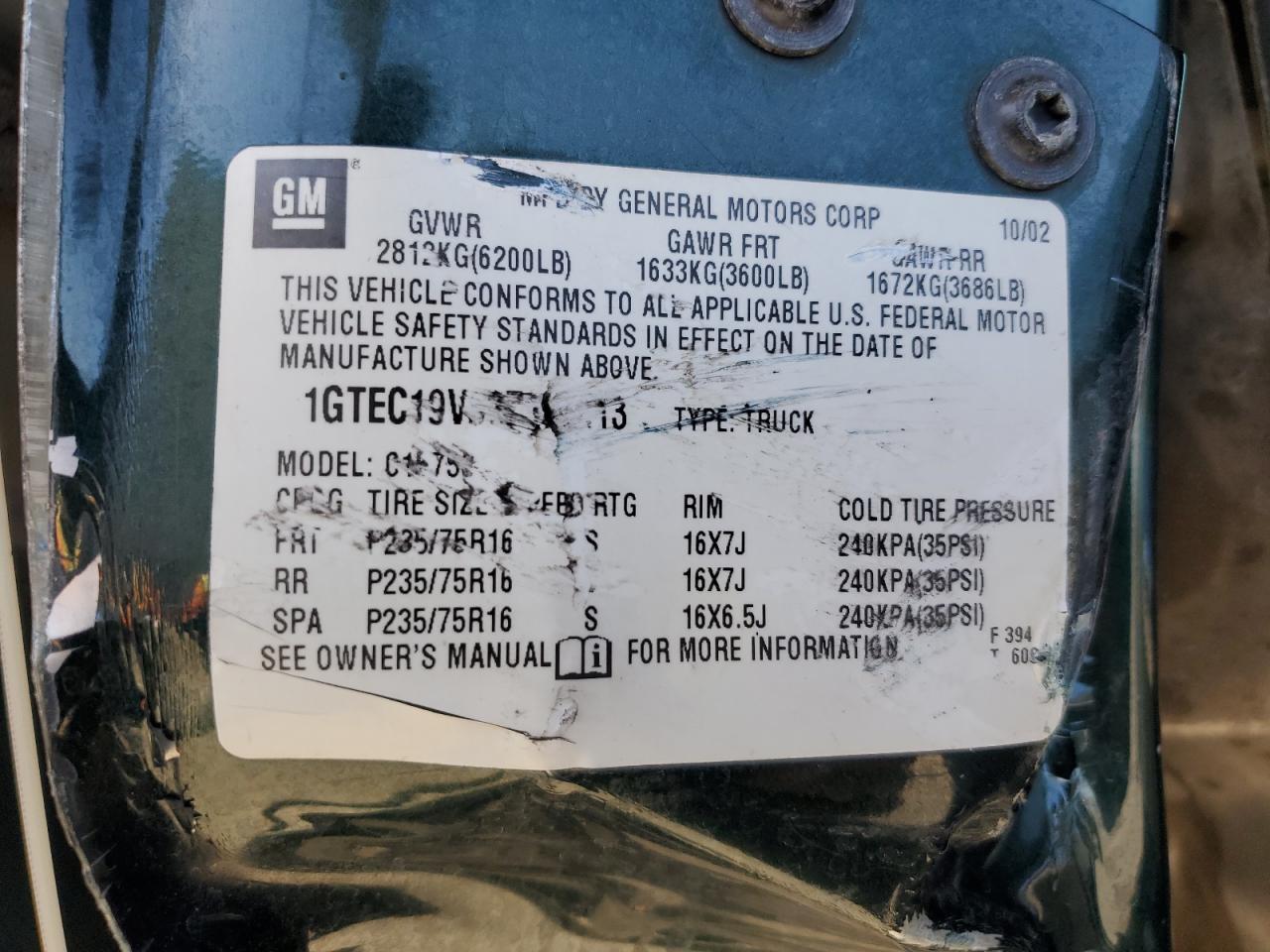 1GTEC19V53Z180013 2003 GMC New Sierra C1500