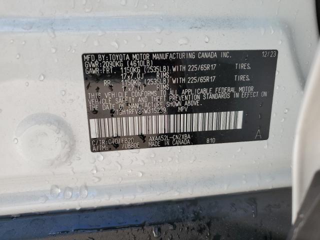 2024 Toyota Rav4 Le VIN: 2T3H1RFV8RW315239 Lot: 57837024