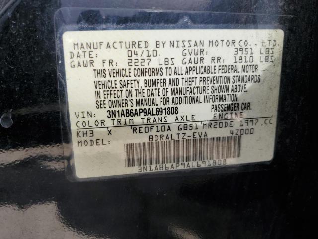 2010 Nissan Sentra 2.0 VIN: 3N1AB6AP9AL691808 Lot: 58729054