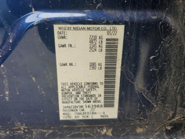 2022 Nissan Leaf S Plus VIN: 1N4BZ1BV5NC563988 Lot: 57737944