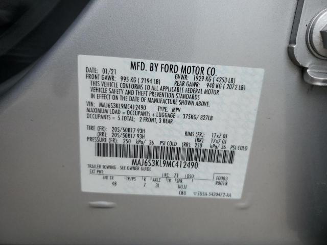 2021 Ford Ecosport Titanium VIN: MAJ6S3KL9MC412490 Lot: 58791144