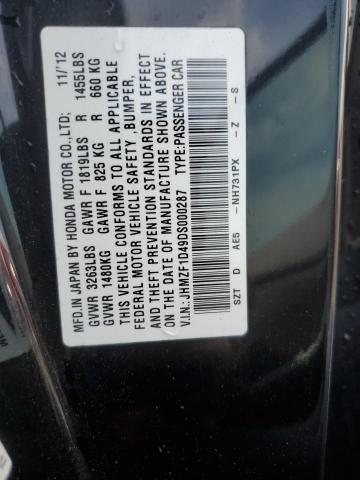 2013 Honda Cr-Z VIN: JHMZF1D49DS000287 Lot: 57432204