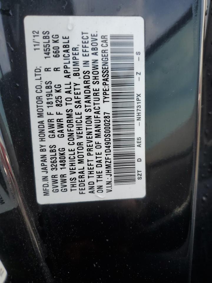 JHMZF1D49DS000287 2013 Honda Cr-Z