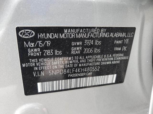 2019 Hyundai Elantra Sel VIN: 5NPD84LF4KH480552 Lot: 60898874