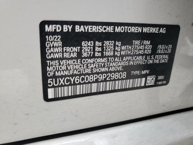 2023 BMW X6 xDrive40I VIN: 5UXCY6C08P9P29808 Lot: 58859564