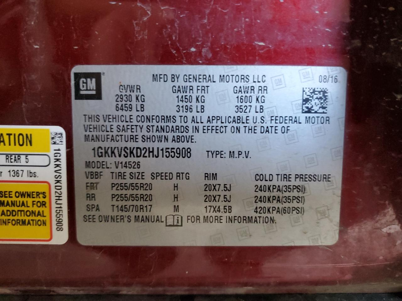 1GKKVSKD2HJ155908 2017 GMC Acadia Limited Slt-2