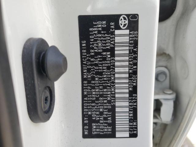 2021 TOYOTA COROLLA XS - 5YFT4MCE3MP077103