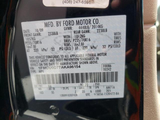 1FMCU0D77AKA96154 2010 Ford Escape Xlt