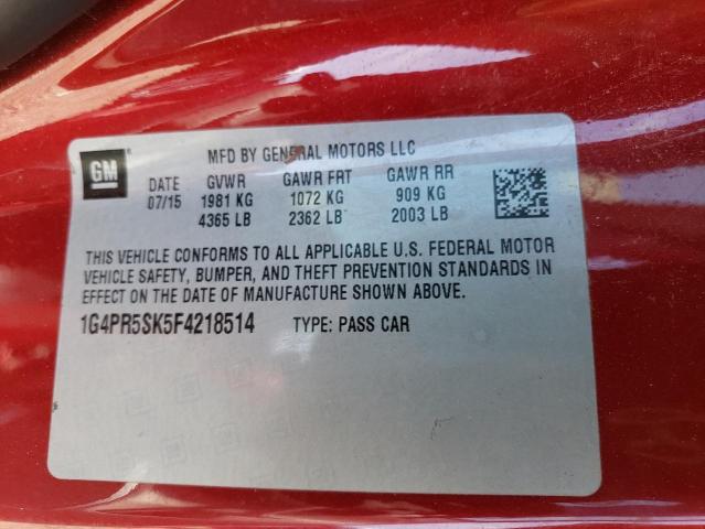 2015 Buick Verano Convenience VIN: 1G4PR5SK5F4218514 Lot: 56581544