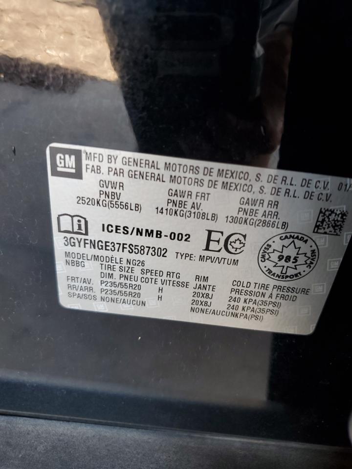 3GYFNGE37FS587302 2015 Cadillac Srx Premium Collection