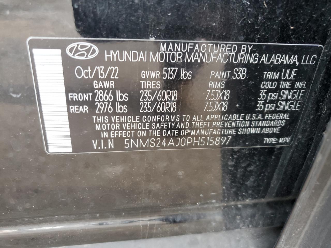 5NMS24AJ0PH515897 2023 Hyundai Santa Fe Sel