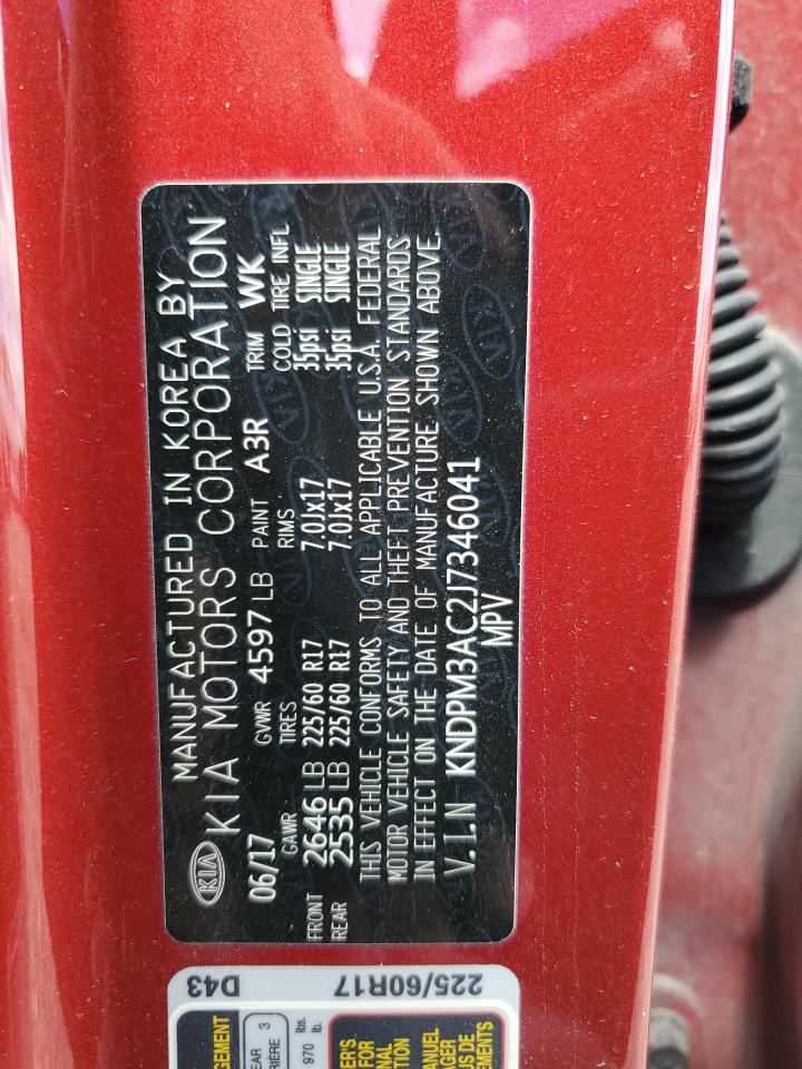 KNDPM3AC2J7346041 2018 Kia Sportage Lx