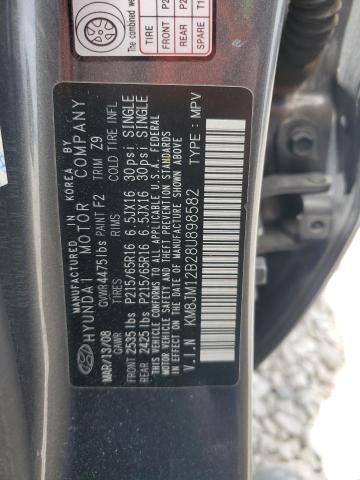 2008 Hyundai Tucson Gls VIN: KM8JM12B28U898582 Lot: 59355064