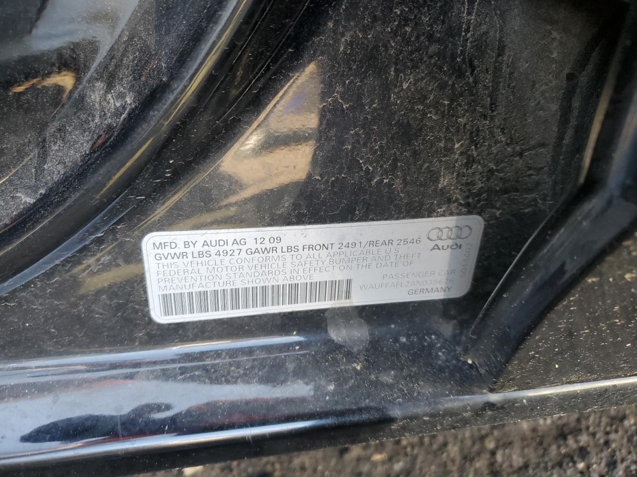 WAUFFAFL2AN039626 2010 Audi A4 Premium Plus